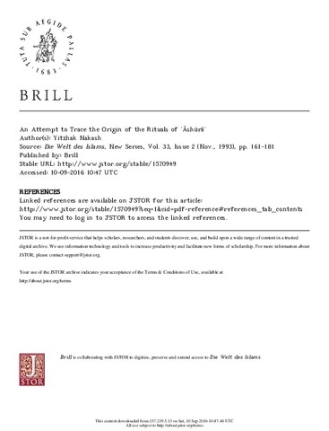 An Attempt to Trace the Origin of the Rituals of ʿĀshūrā