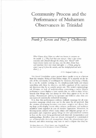 Community process and the performance of Muharram observances in Trinidad.