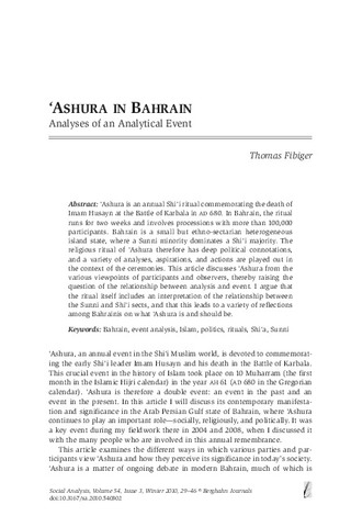 ‘Ashura in Bahrain Analyses of an Analytical Event